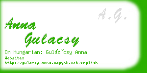 anna gulacsy business card